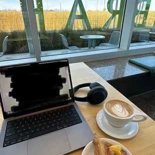 a laptop and a cup of coffee on a table