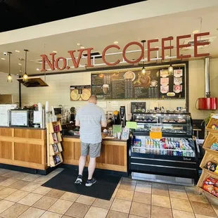 a man standing at the counter