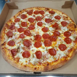 Just The Meats pizza