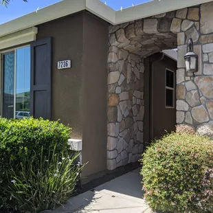 The entrance was not painted but as you can see they matched it up quite well.