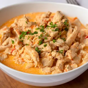 Novilhos Chicken Stroganoff is a house favorite on the all you can enjoy buffet table