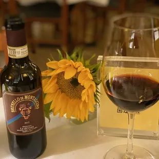 Great wine selection, by the glass, half bottle and full bottle.