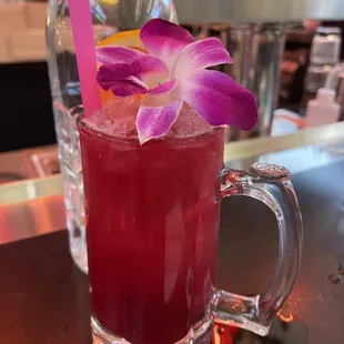 moon dance - hibiscus tea, lychee syrup, lemon