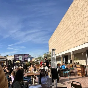 Huge patio space that also has a huge tv