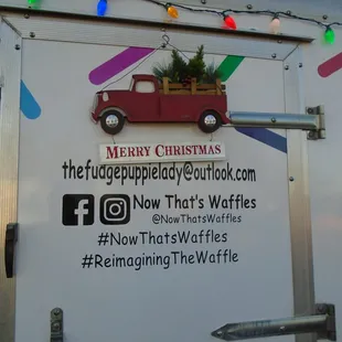 Contact info - on the trailer door.