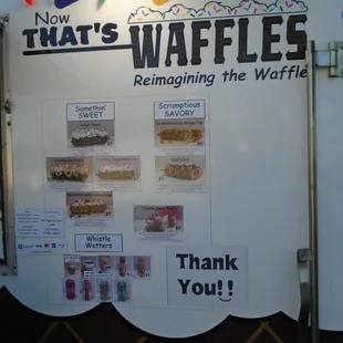 Menu - on the side of the trailer.