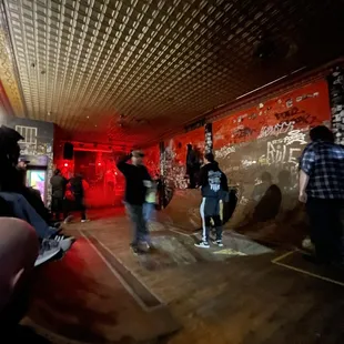 Skateboarding and stage area
