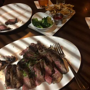 Porterhouse for 2, broccoli, and truffle fries