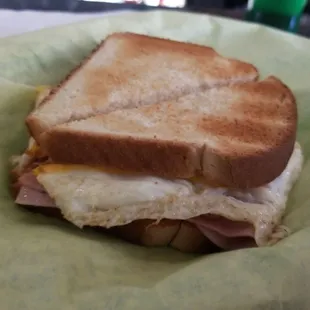 a ham and egg sandwich