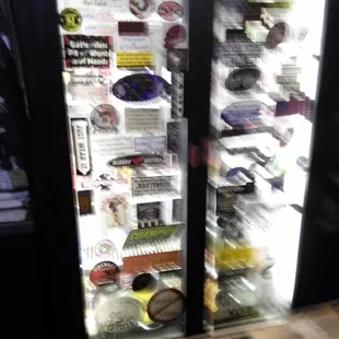 Check out the cool fridge with all the great funny stickers, bring one down and we'll stick them