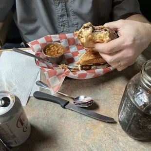 Smoked Ruben and baked beans