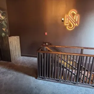 Down the stairs