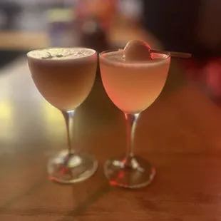 The left is "Clouded judgement " the right is "Lychee keen" both drinks were AMAZING