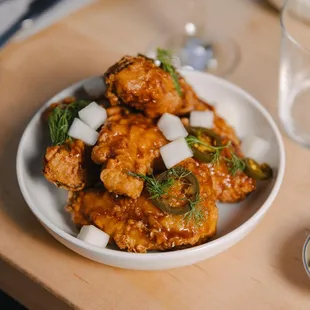 a plate of food on a table