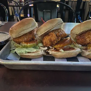 Nashville hot chicken sliders