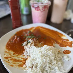 Chicken Tikka Masala and Falooda drink
