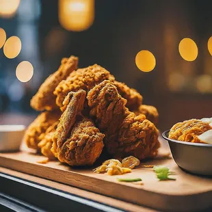 chicken wings and fried chicken