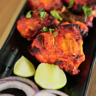 a close up of a plate of food
