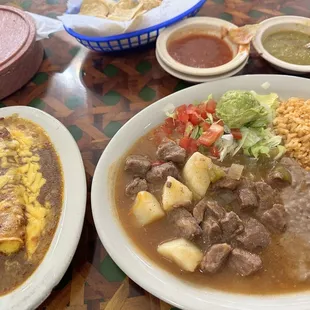 Carne Asada and a cheese enchilada