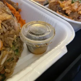 The extra side that is gone bad and was included in the food box