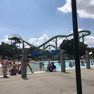Wave pool and water slide