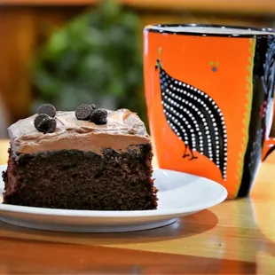 Ntaba Coffee Haus delicious Chocolate Cake and African Coffee