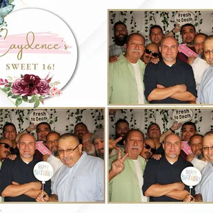 Men having fun at on our photo booth!