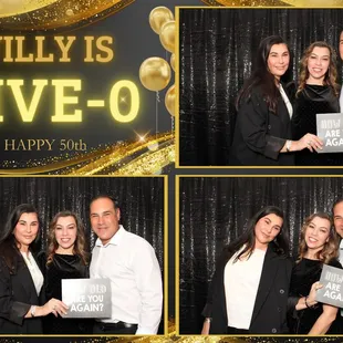 Posing for pictures with our photo booth.