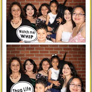 Family Fun picture using our photo booth.