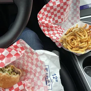 Jumbo cheeseburger &amp; Susie Q&apos;s