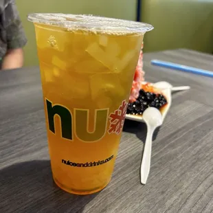 Mango Tea with Lychee Jelly