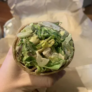 Turkey Bacon Avocado Wrap- very few meat and tons of lettuce