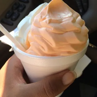 Orange and vanilla soft serve
