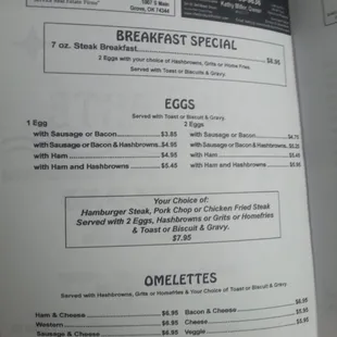 Egg Dishes &amp; Omelette Prices