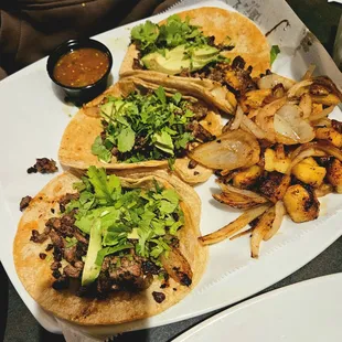 Street Tacos w/grilled onion &amp; pineapple.