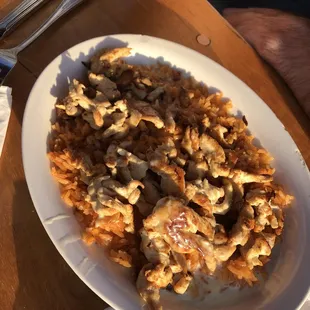 Cheese and Rice with chicken (half portion)