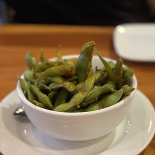 Spicy Garlic Edamame