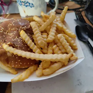 Bacon burger basket
