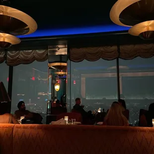 A lovely booth with the view (lovely fog)