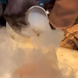 Foggy Hill cocktail (with orange-thyme aromatic cloud)