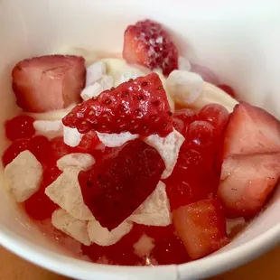 a bowl of strawberries and bananas