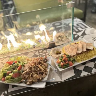 Shawarma plate and Chicken Kabob plate