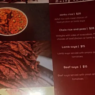 the menu