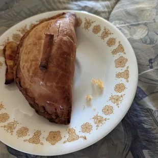 Pepperoni empanada, reheated