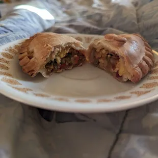 Bacon and eggs empanada filling