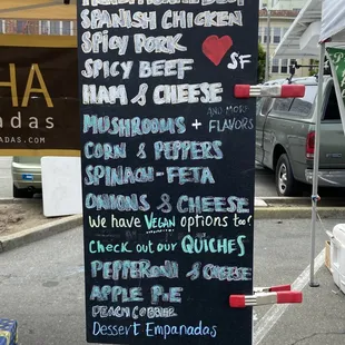 Empanada Menu