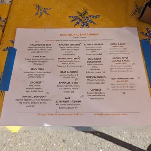 11/7/23 Ferry farmers market menu