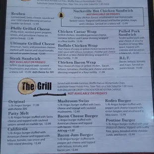 Menu as of 10/6/2023