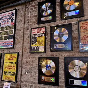 a wall full of records