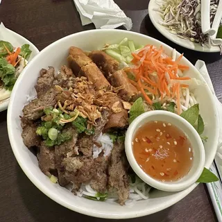 Grilled Lemongrass Pork And Egg Rolls